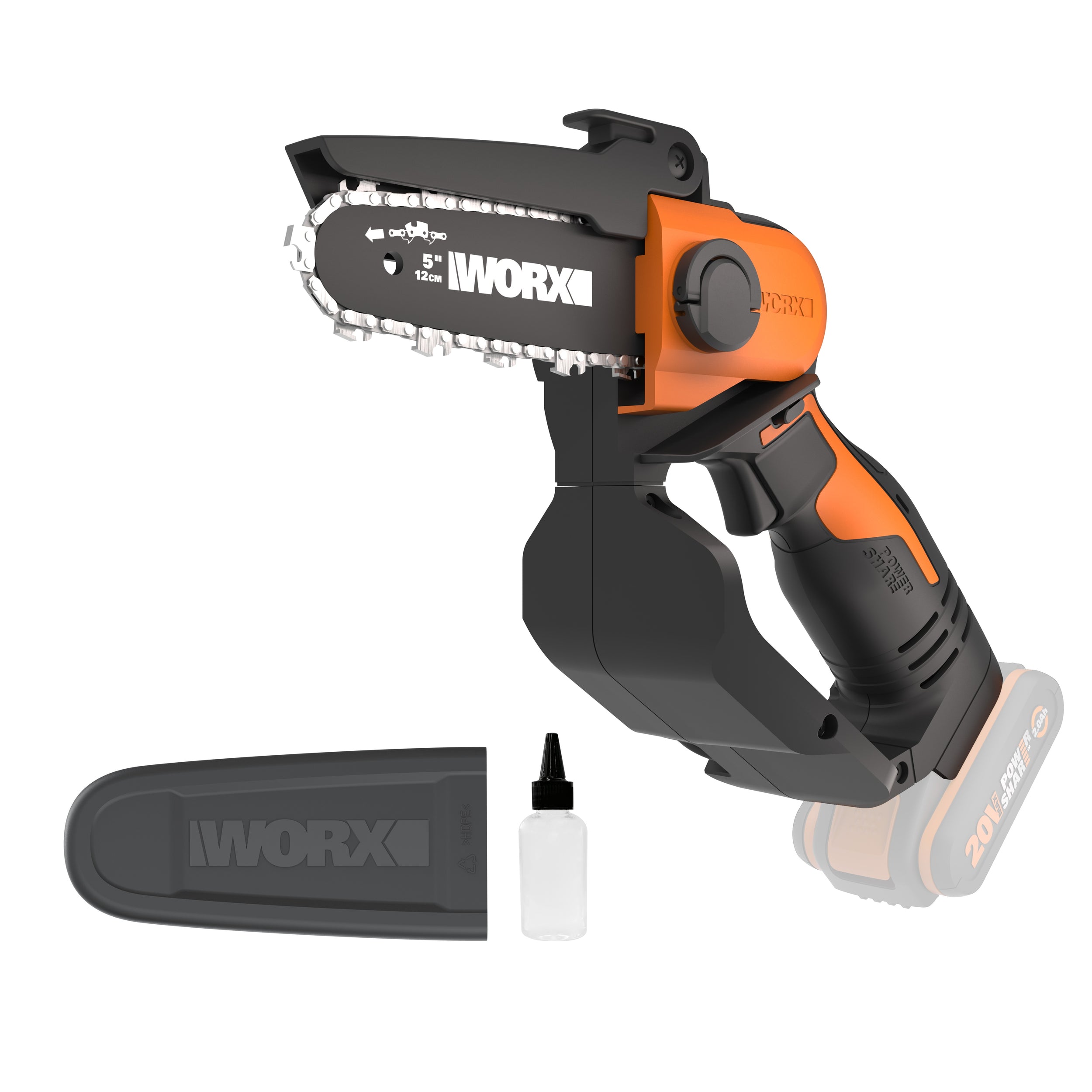 Worx accu kettingzaag WG324E.9 20V 2Ah (zonder accu)