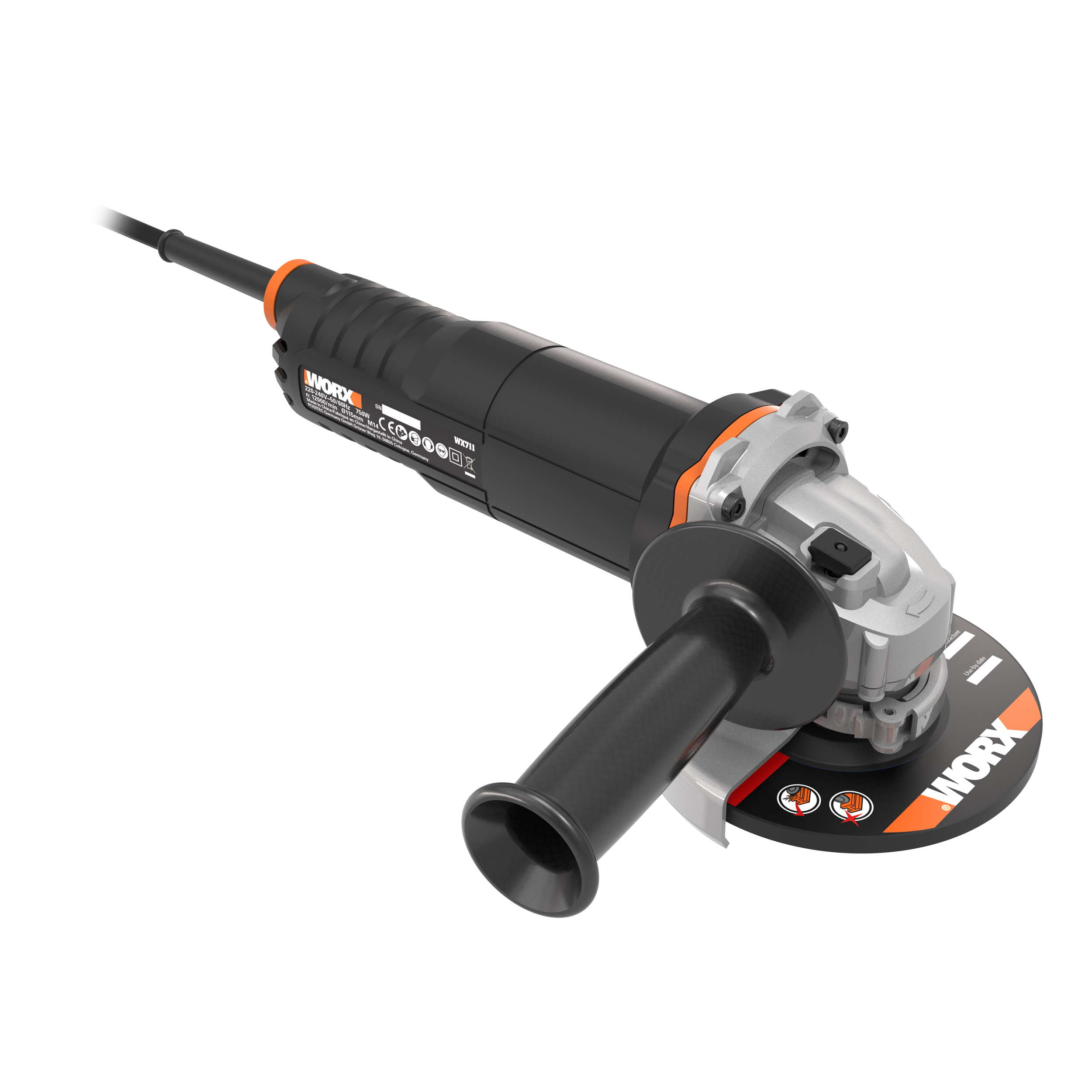 Worx haakse slijper WX711 750W