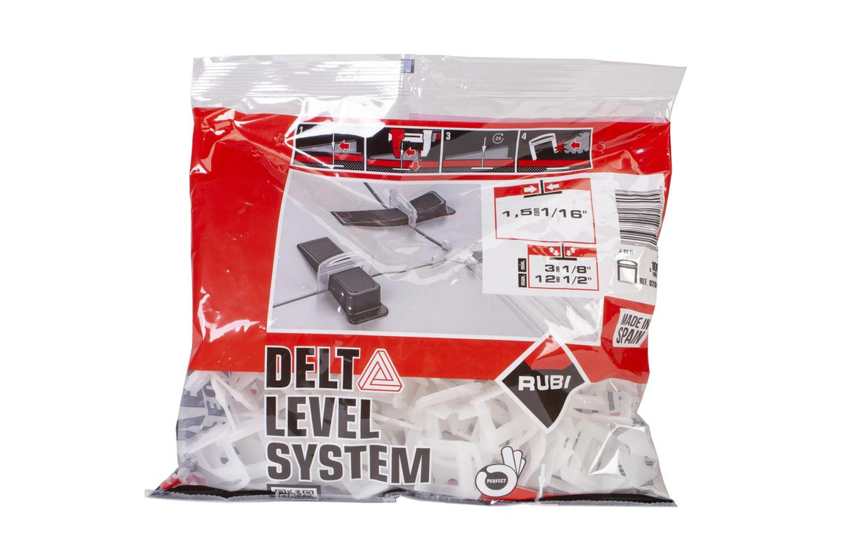 Rubi Delta Leveling System clip voor voeg 1,5mm, hoogte 3-12mm, 100stuks