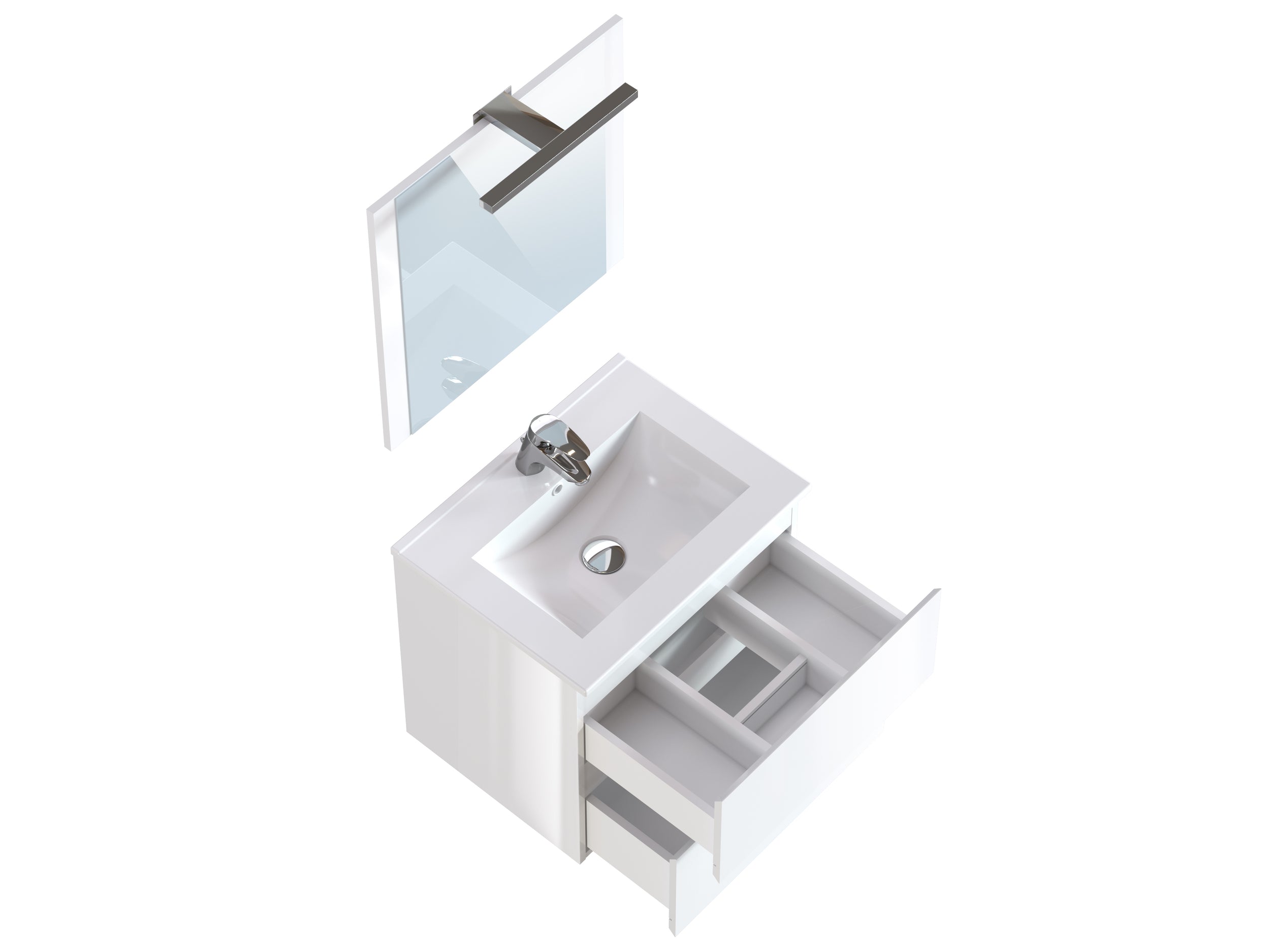 T-Bath badmeubelset Milenio 60cm glanzend wit