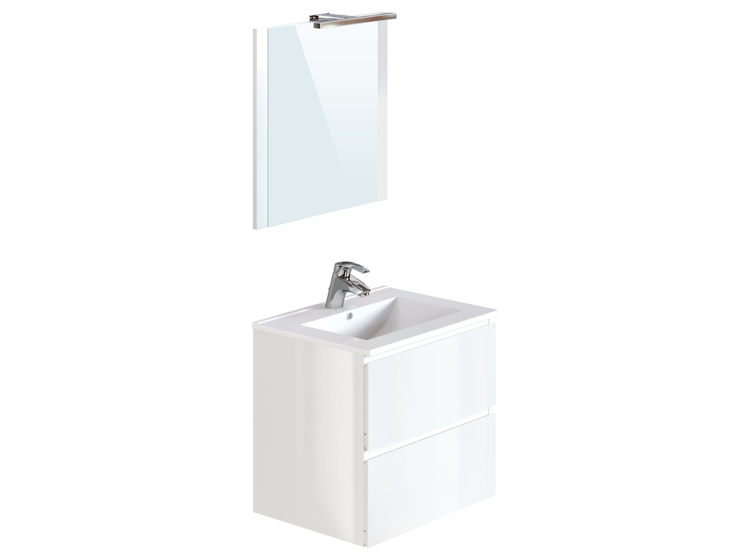 T-Bath badmeubelset Milenio 60cm glanzend wit