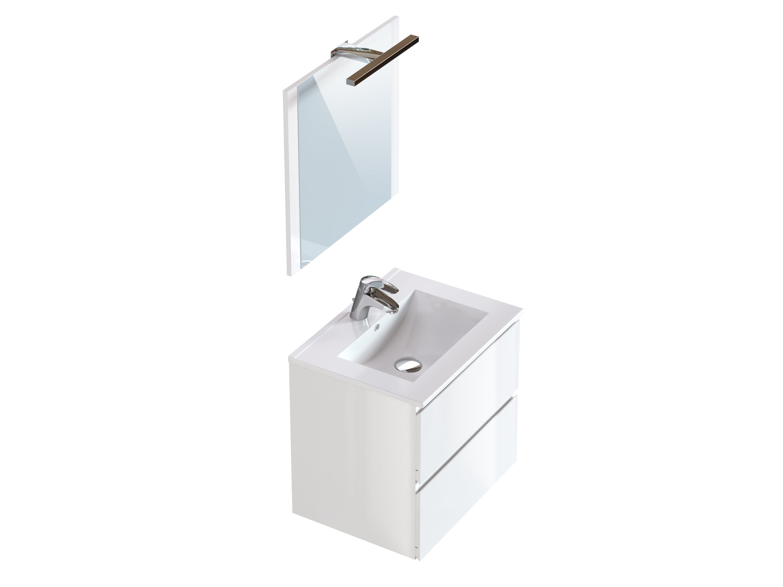 T-Bath badmeubelset Milenio 60cm glanzend wit