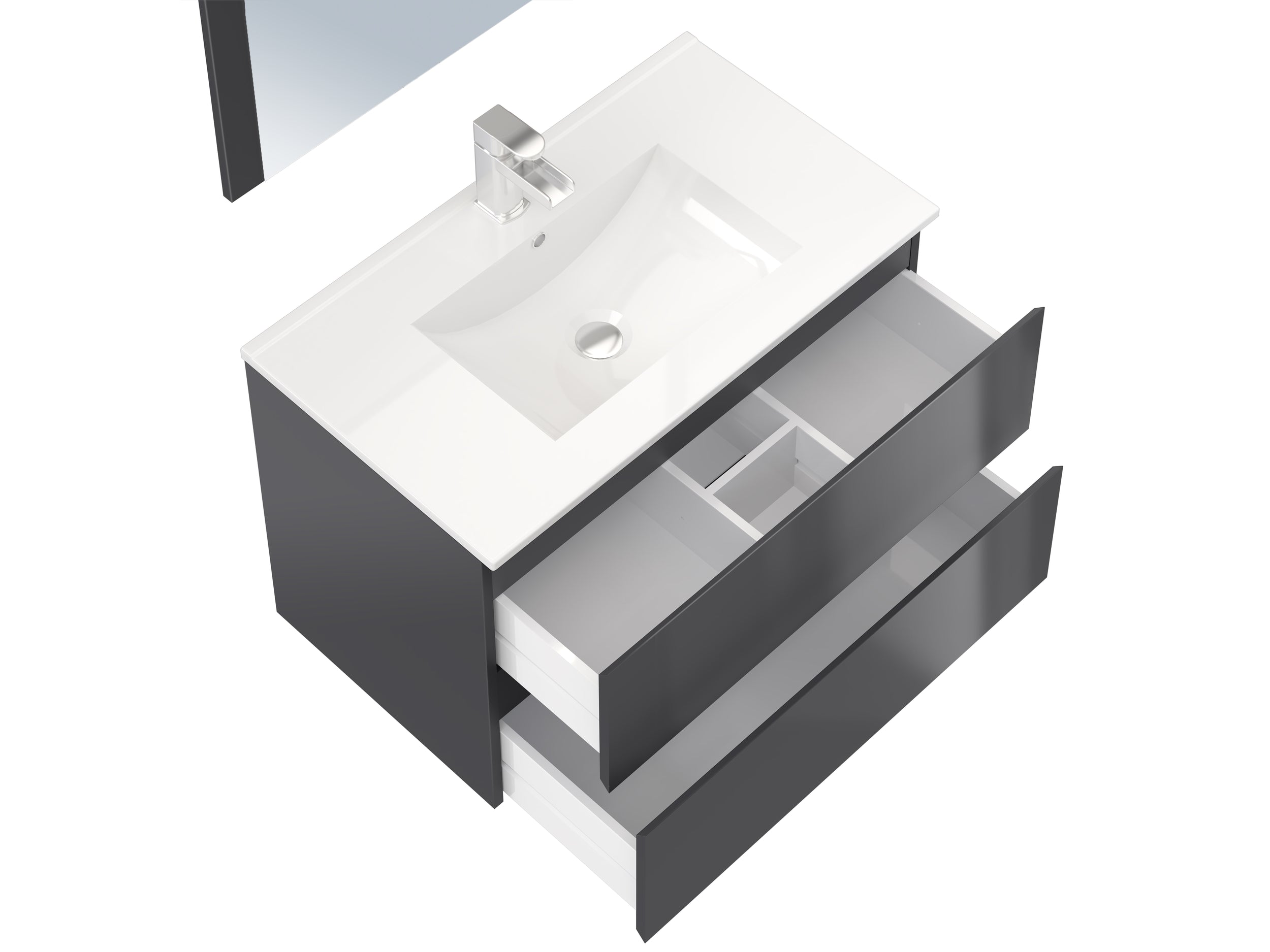 T-Bath badmeubelset Milenio 80cm grijs glanzend