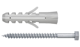 Fischer nylon spreidplug S 10mm met zeskantkopschroef 5st.
