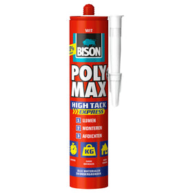 Bison montagelijm Poly Max High Tack Express Wit 425g