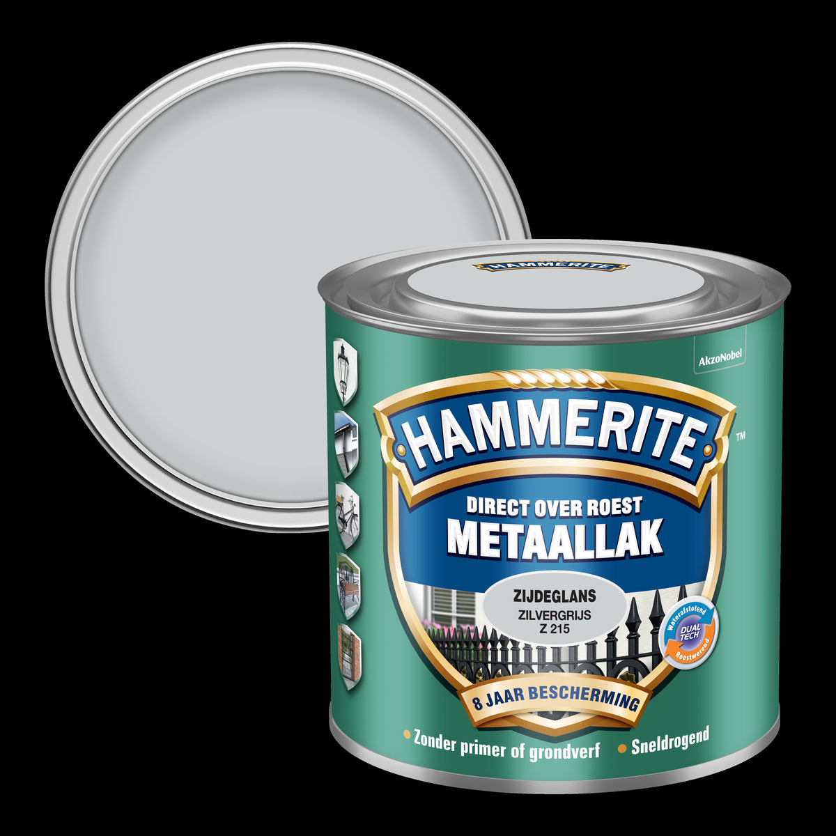Hammerite metaallak zijdeglans zilvergrijs 250ml
