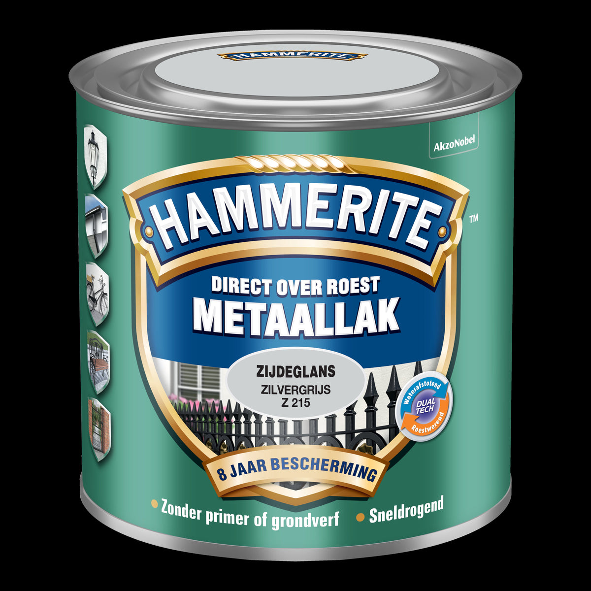 Hammerite metaallak zijdeglans zilvergrijs 250ml