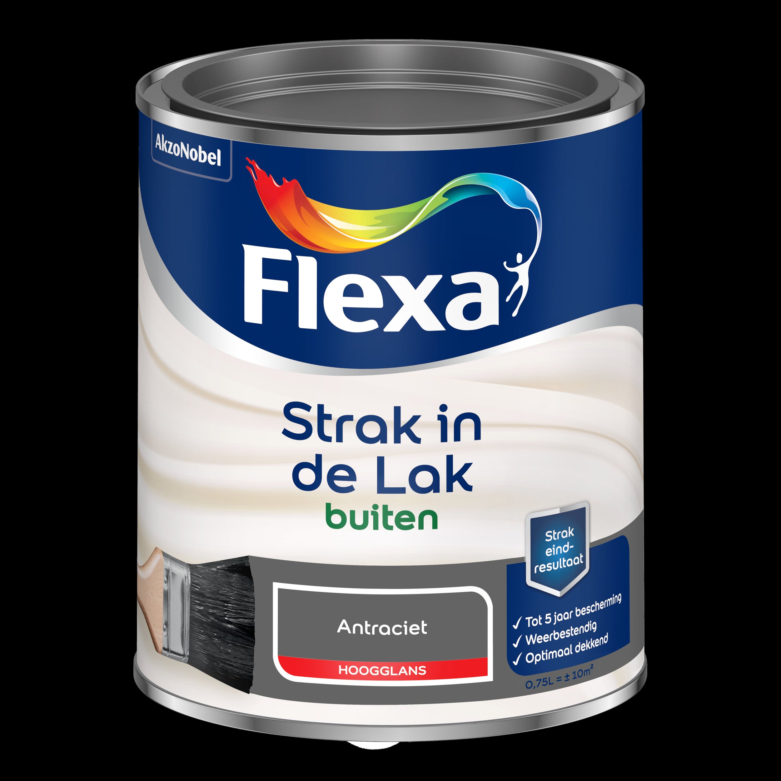 Flexa lak Strak de Lak hoogglans antraciet 750ml