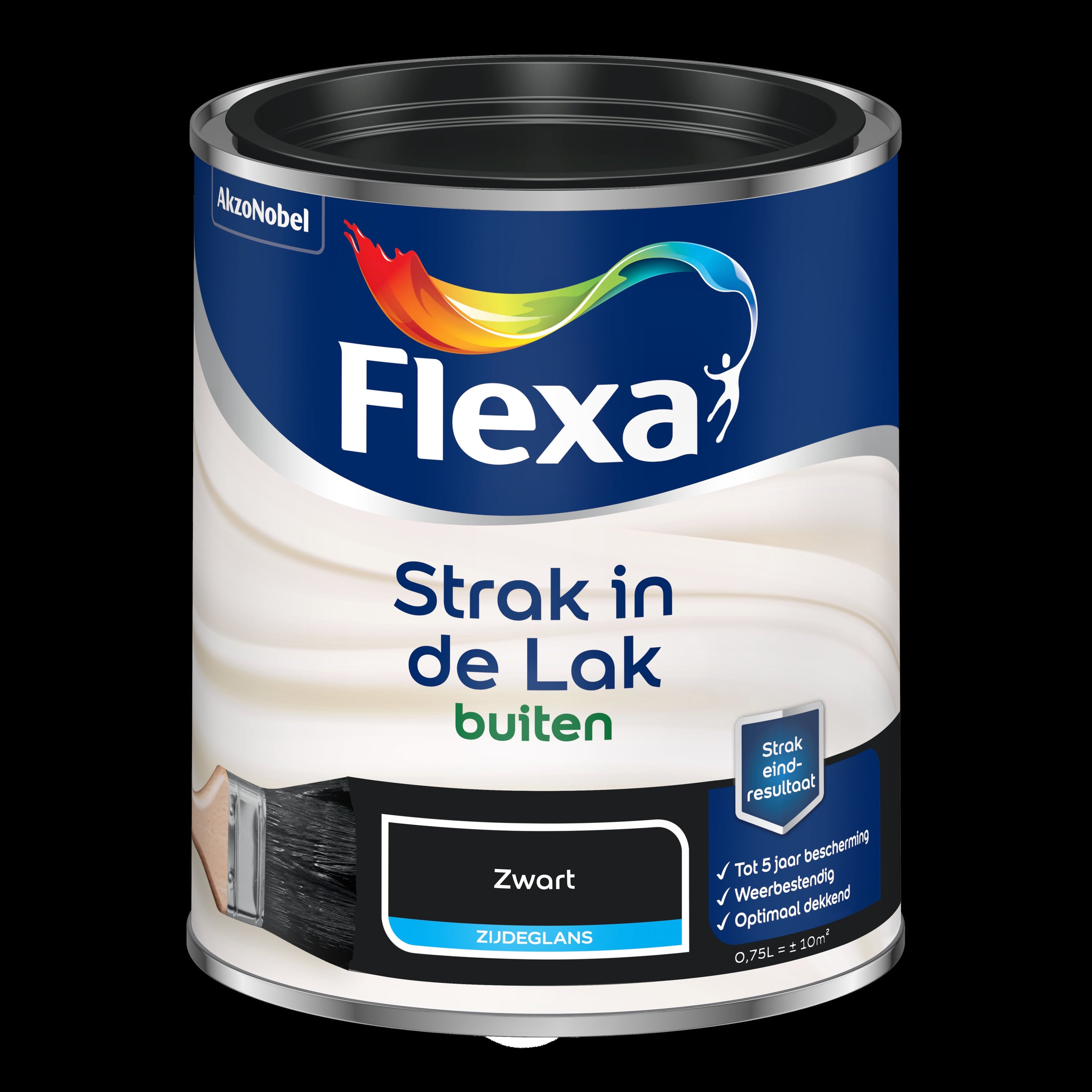 Flexa lak Strak de Lak zijdeglans zwart 750ml
