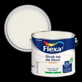 Flexa muurverf Strak op de Muur mat gebroken wit RAL9010 2,5L