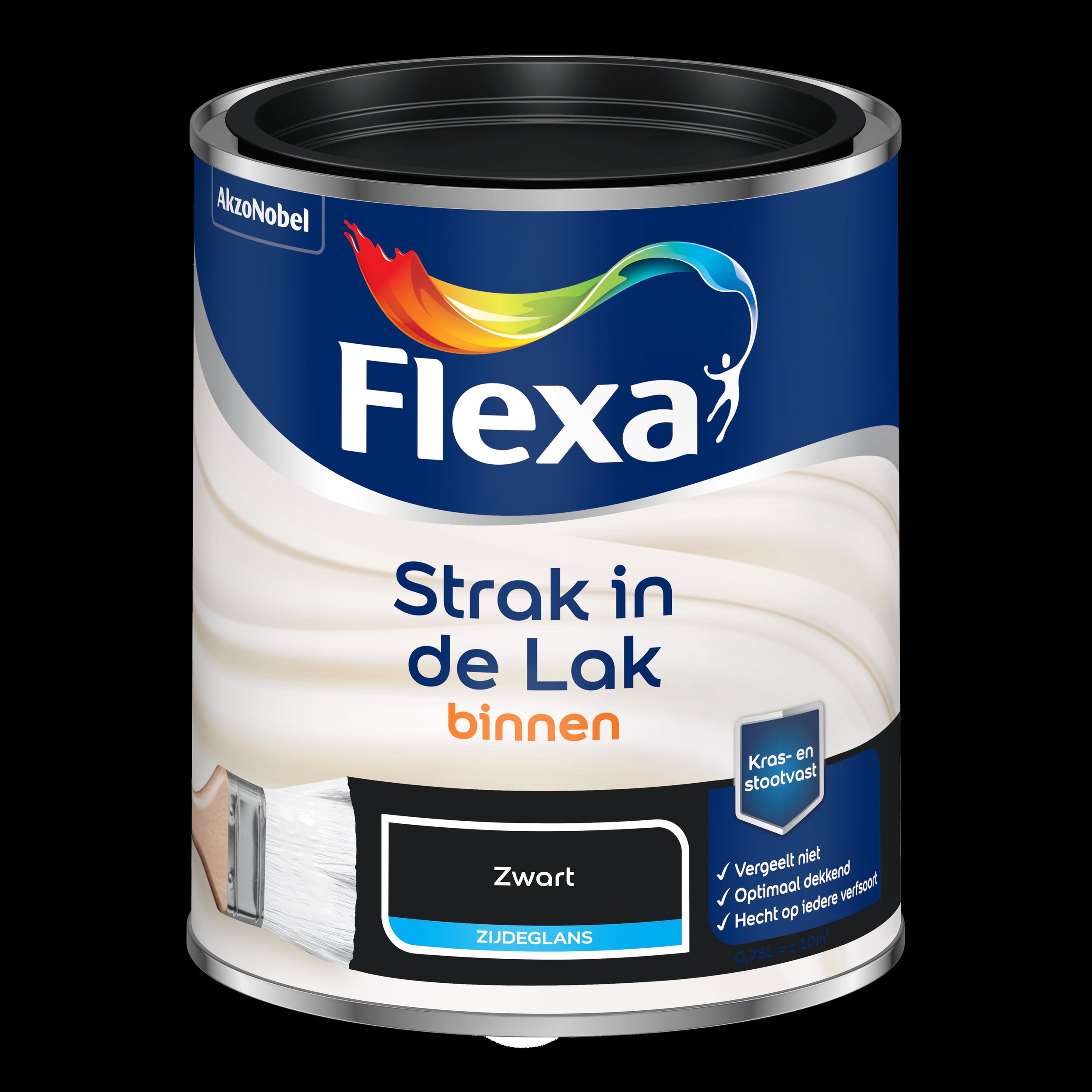 Flexa strak in de lak zijdeglans zwart 750ml