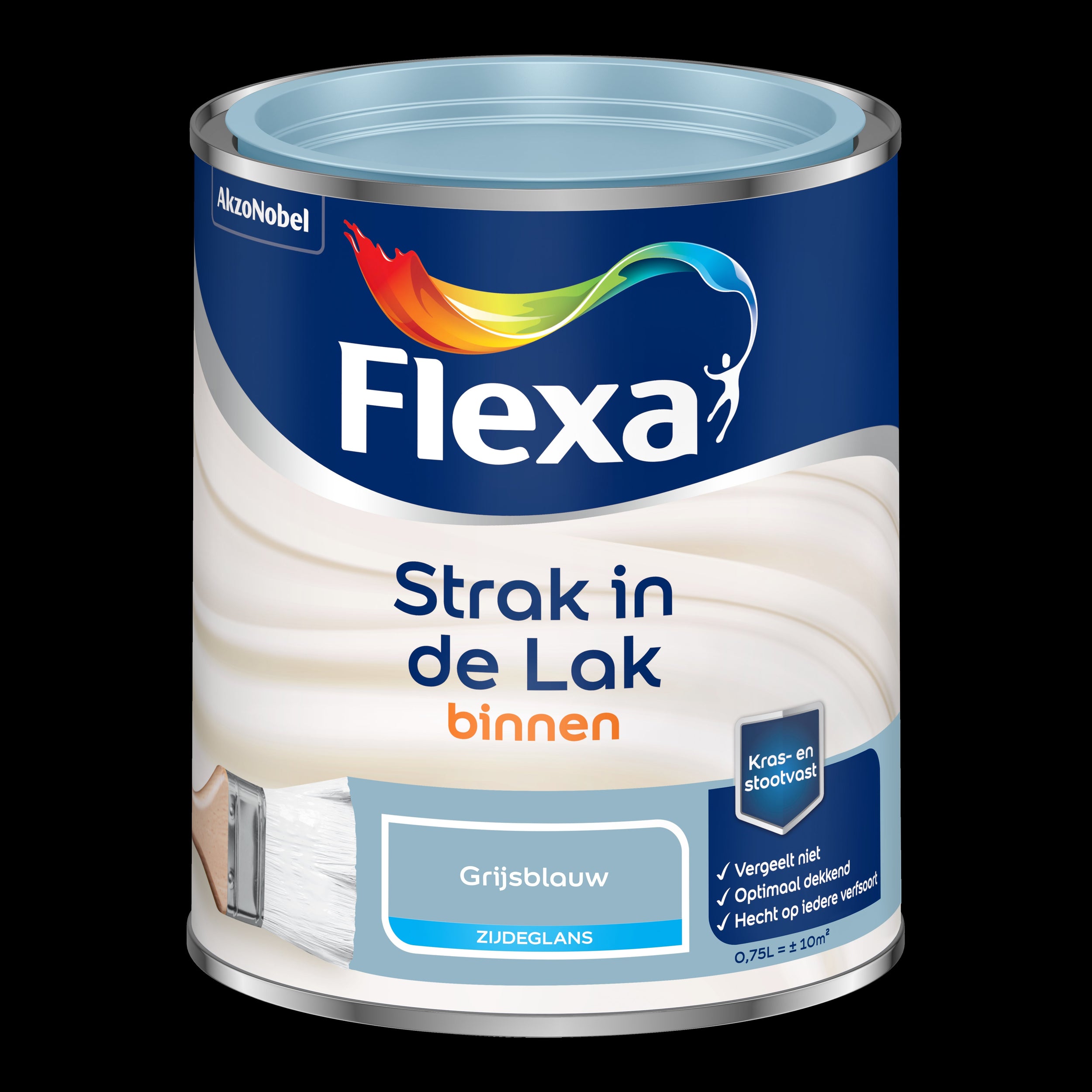 Flexa strak in de lak zijdeglans grijsblauw 750ml