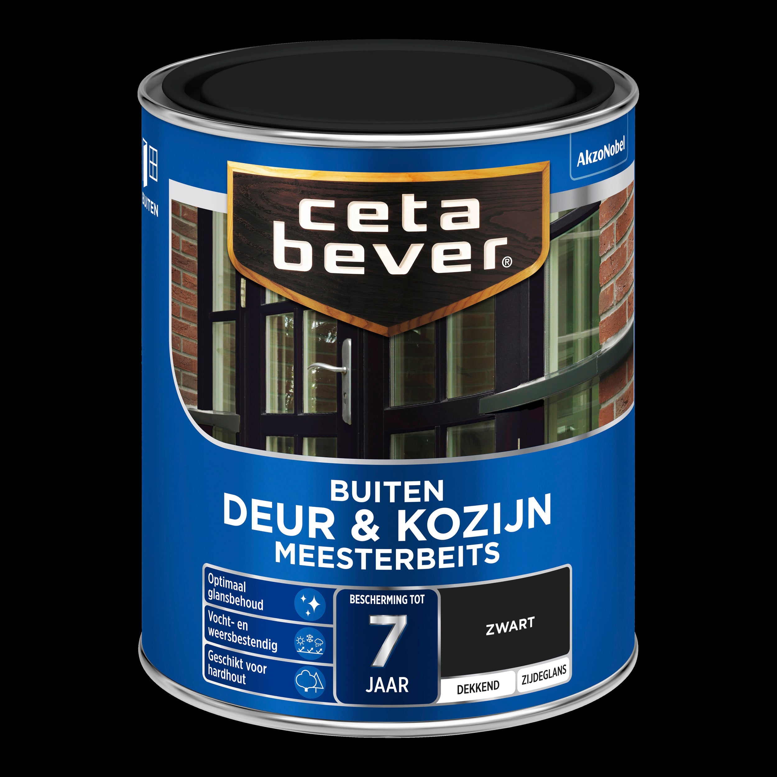 CetaBever dekkend meesterbeits deur & kozijn 250 zwart 750 ml