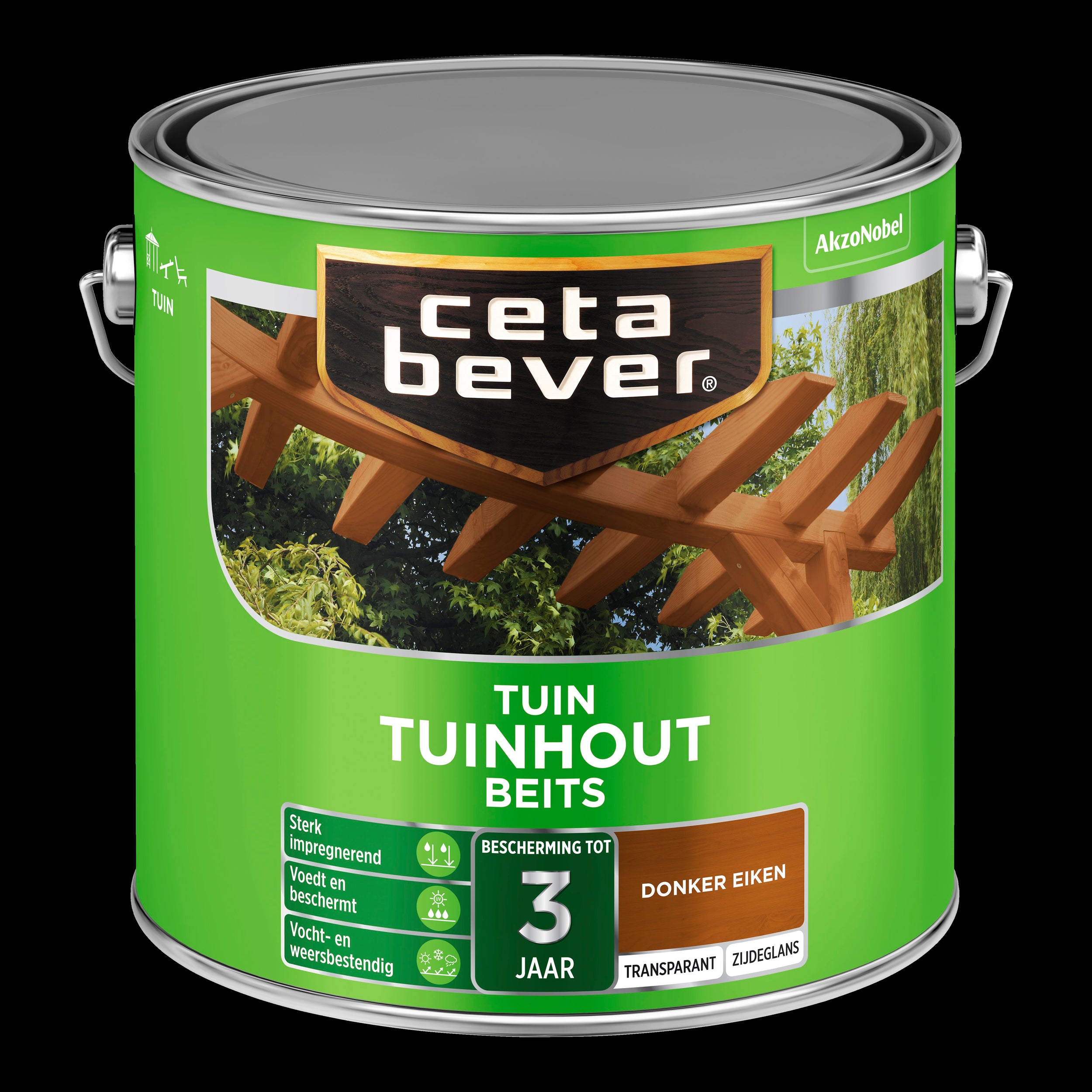 CetaBever transparant tuinhout beits 009 donker eiken 2,5 l