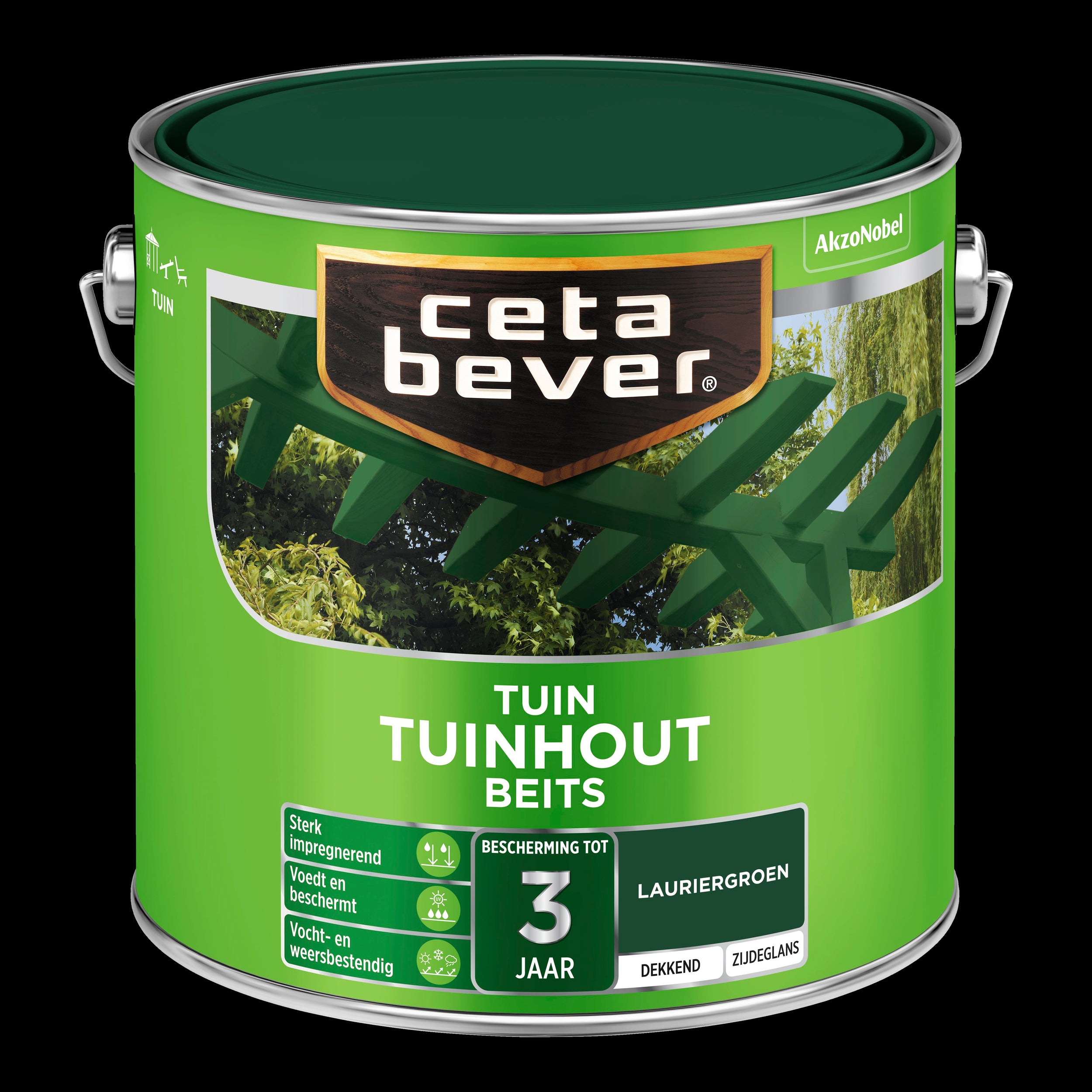 CetaBever dekkend tuinhout beits 625 lauriergroen 2,5 l
