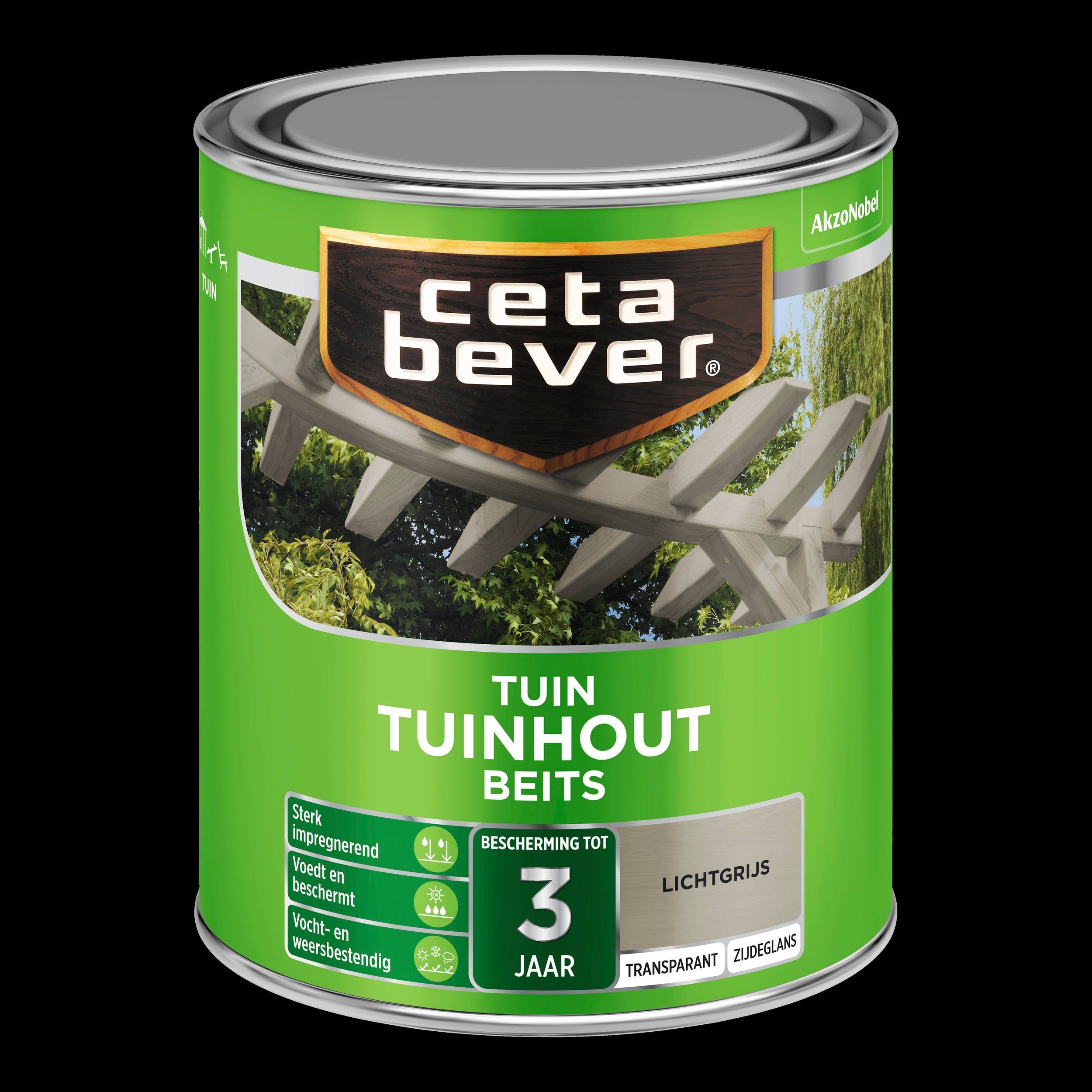 CetaBever transparant tuinhout beits 032 licht grijs 750 ml