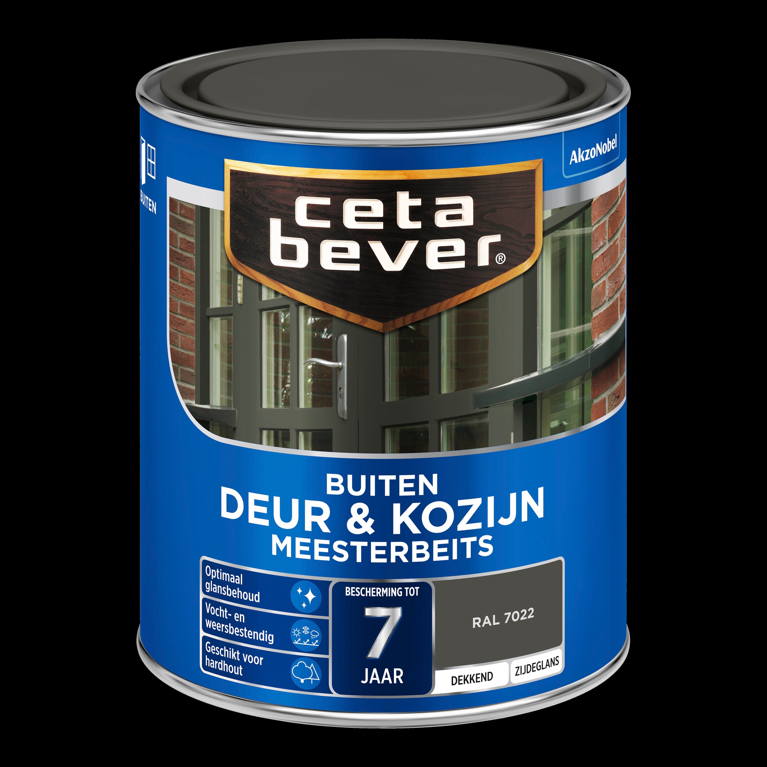 CetaBever dekkend meesterbeits deur & kozijn ral 7022 750 ml