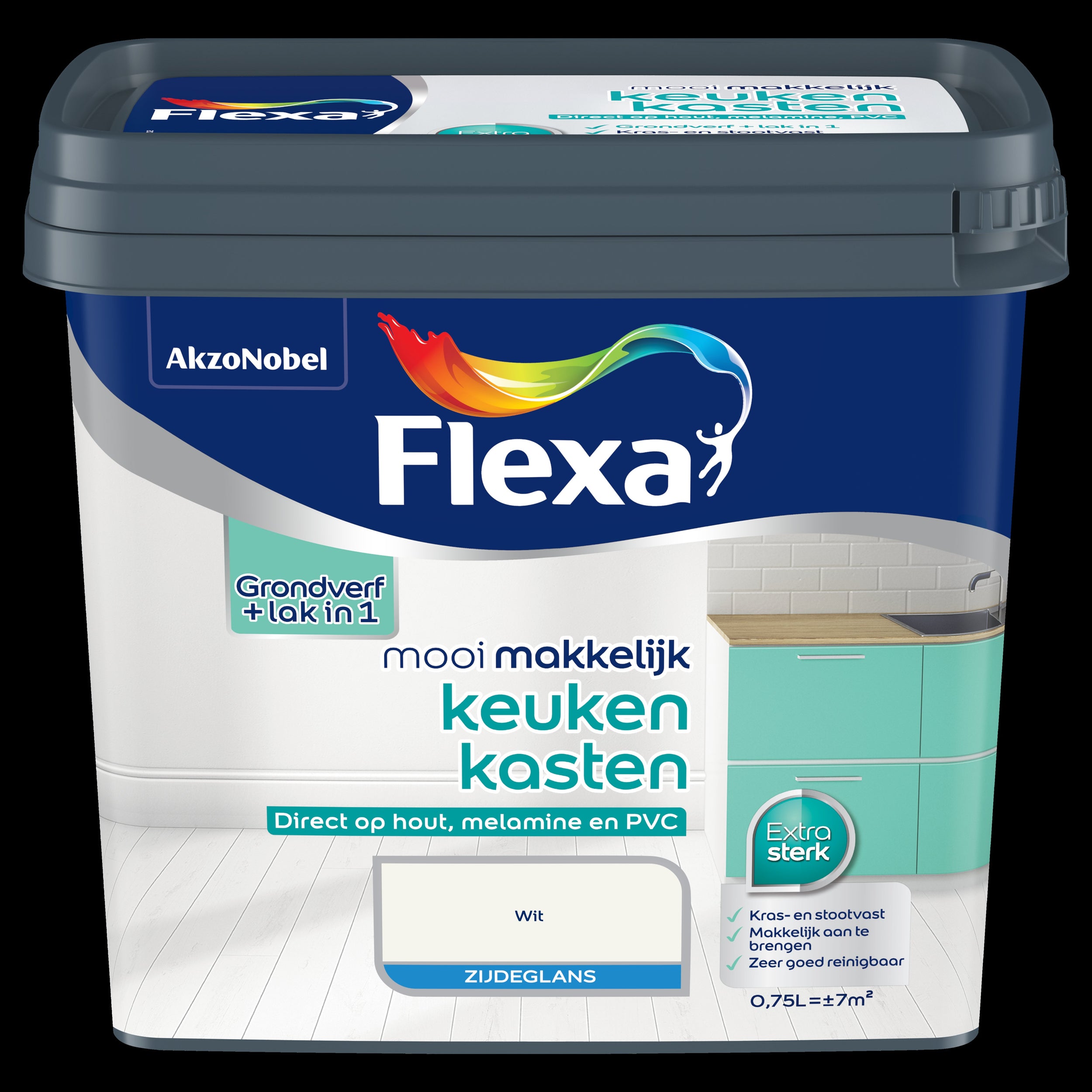 Flexa lak Mooi Makkelijk Keukenkasten zijdeglans wit 750ml