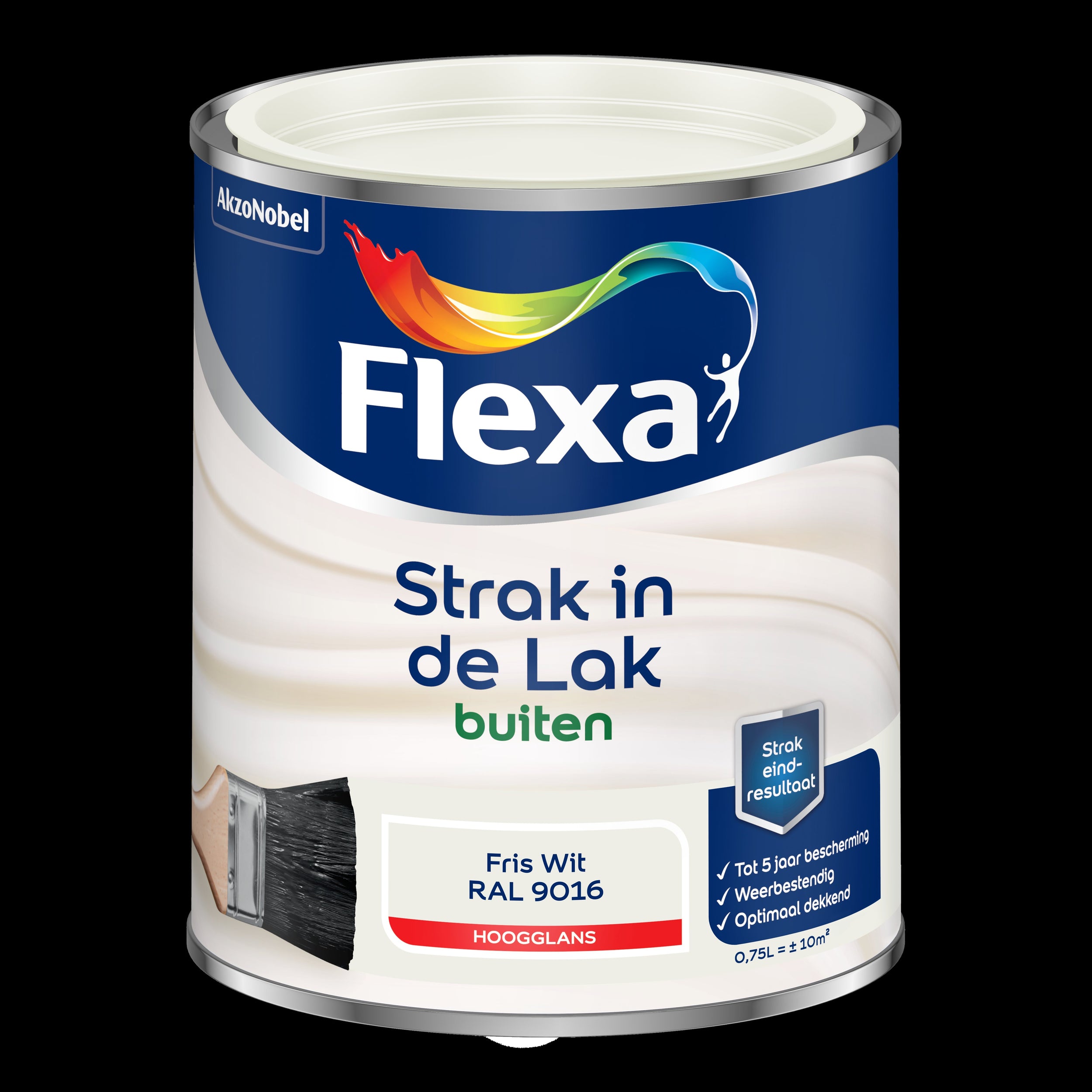 Flexa buitenlak Strak in de Lak hoogglans fris wit RAL 9016 750ml