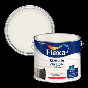 Flexa buitenlak Strak in de Lak hoogglans gebroken wit RAL9010 2,5L