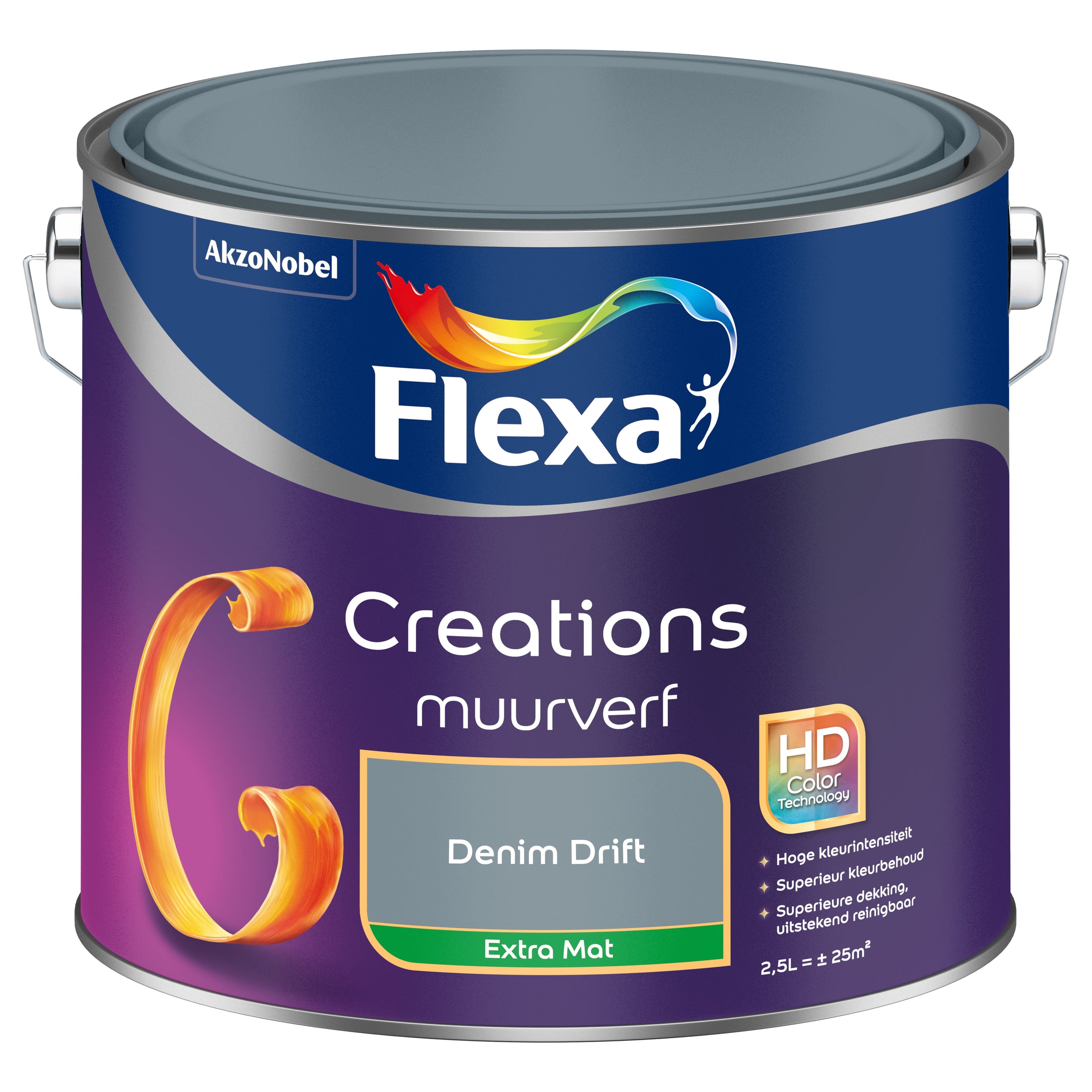 Flexa muurverf Creations extra mat denim drift 2,5L