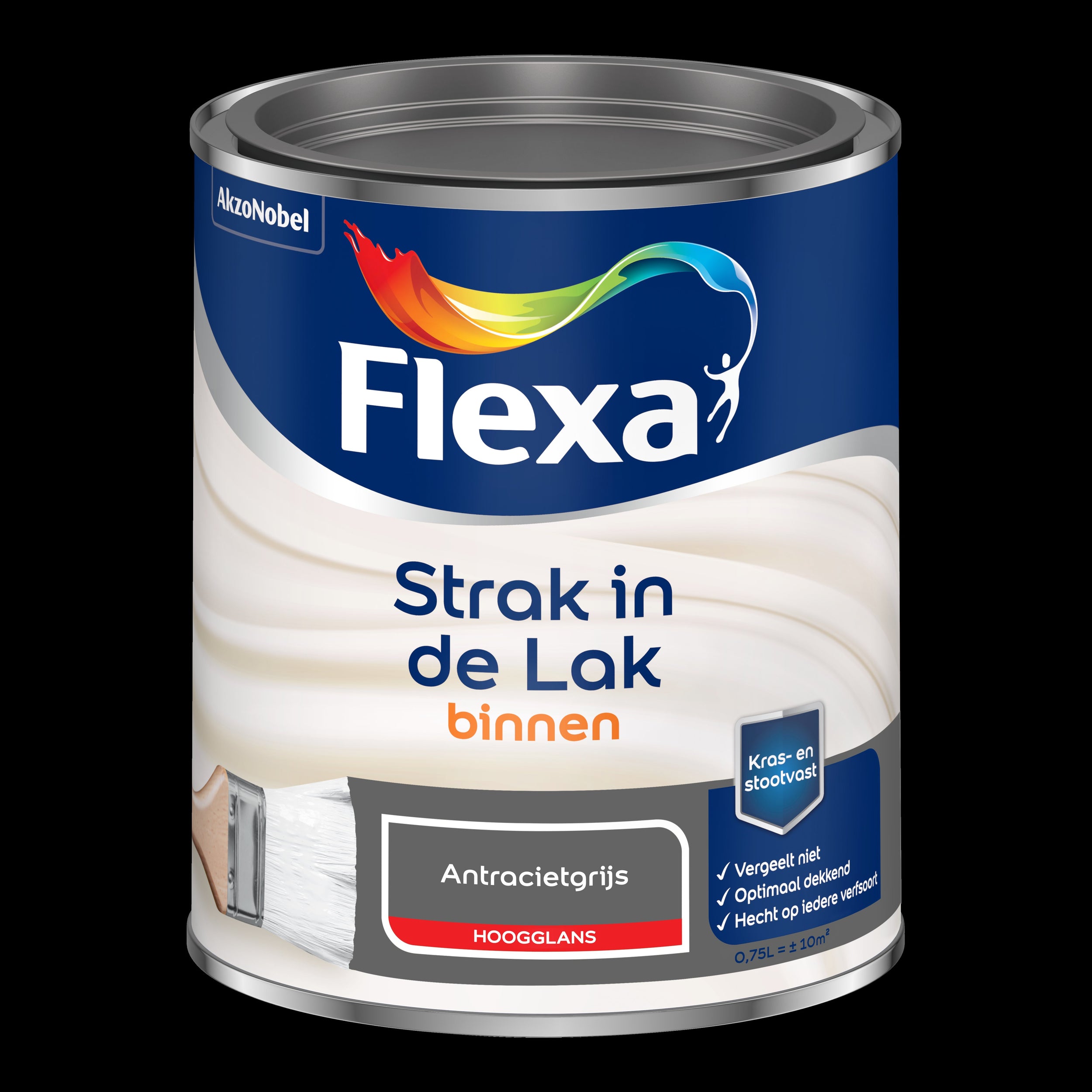 Flexa strak in de lak hoogglans antracietgrijs 750ml