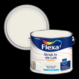 Flexa strak in de lak zijdeglans gebroken wit RAL9010 2,5L
