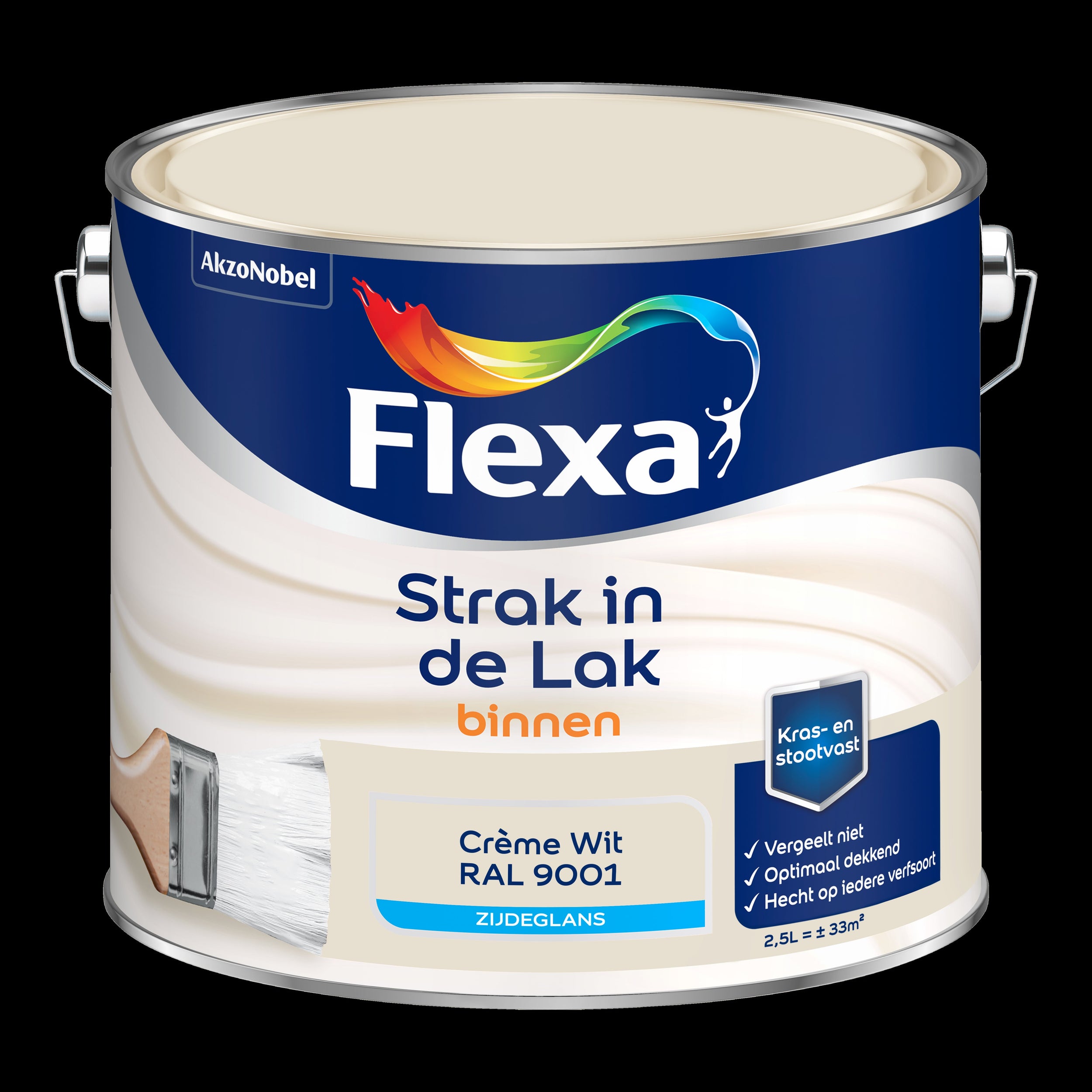 Flexa strak in de lak zijdeglans crème wit RAL9001 2,5L