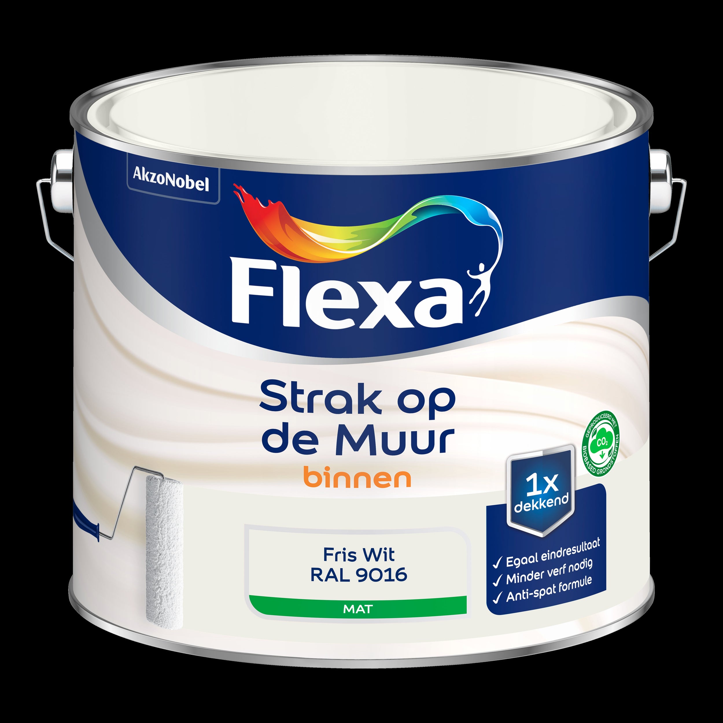Flexa muurverf Strak op de Muur mat fris wit RAL9016 2,5L