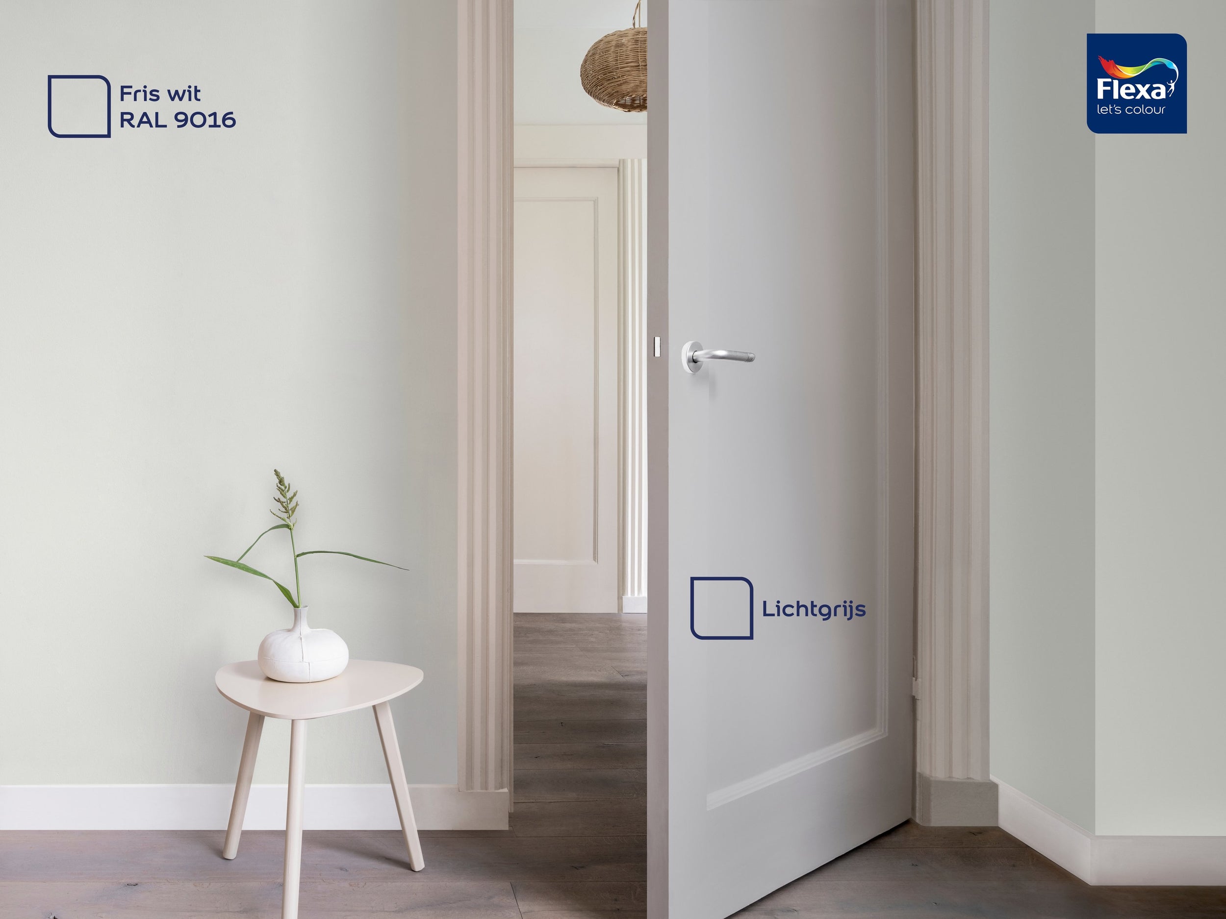 Flexa muurverf Strak op de Muur mat fris wit RAL9016 2,5L