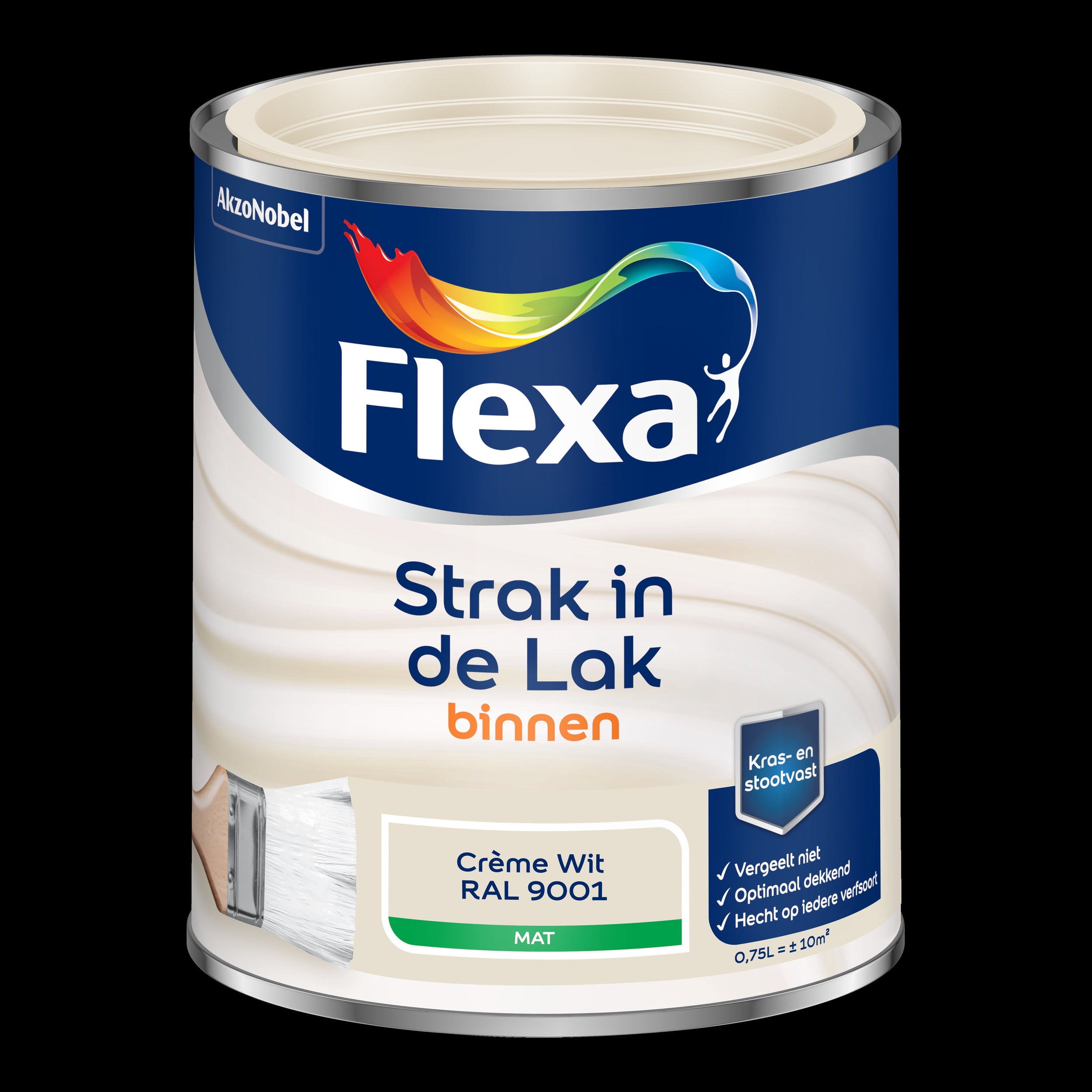 Flexa Strak in de Lak mat crème wit/RAL9001 0,75L