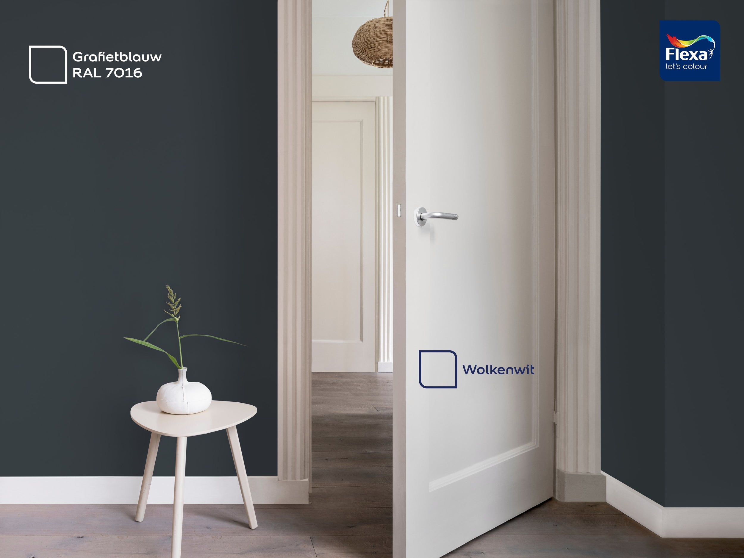 Flexa Strak op de Muur mat grafietblauw/RAL7016 2,5L