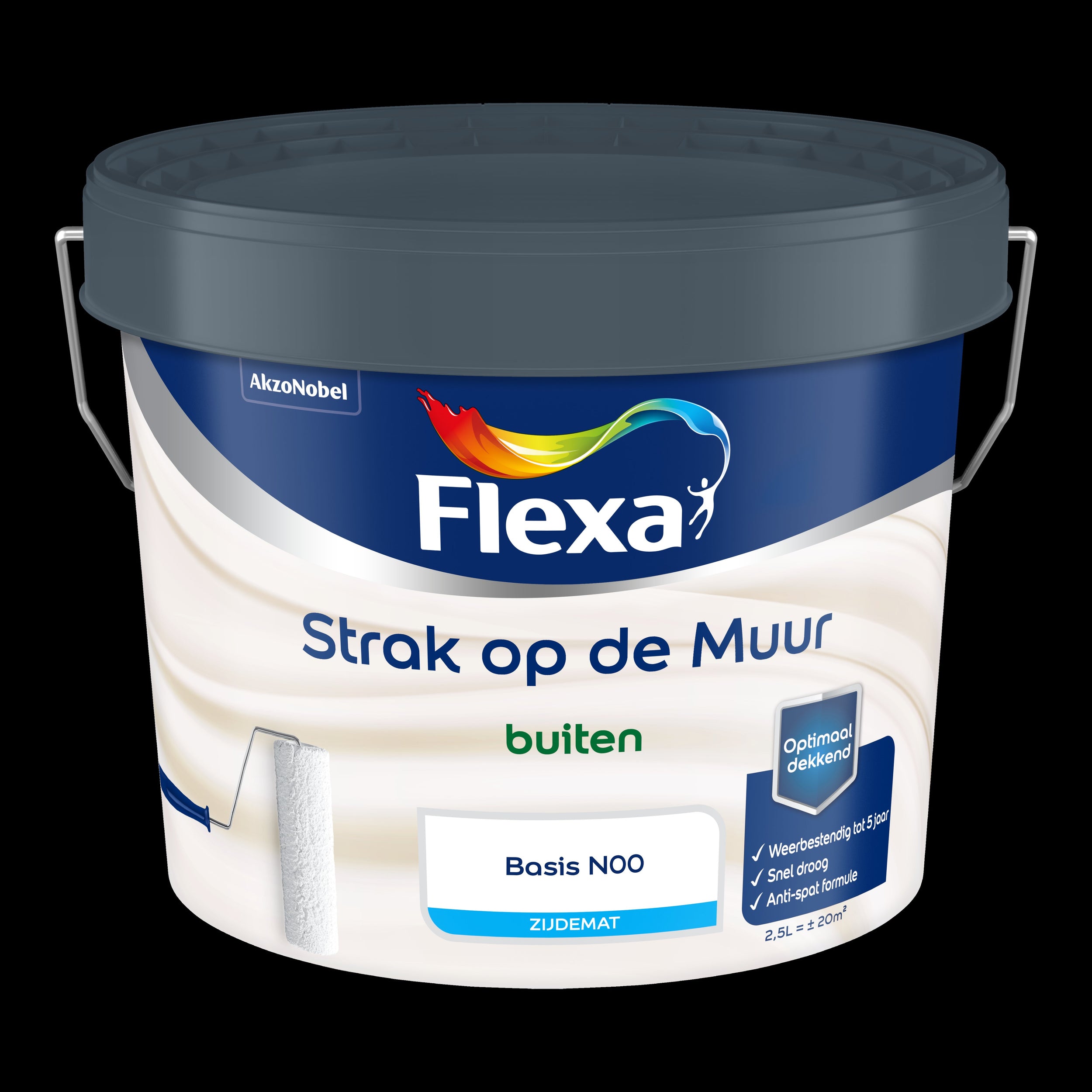 Flexa strak op de muur buiten zijdemat basis n00 2,325 l