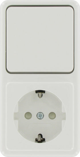 Sencys combinatie wisselschakelaar/stopcontact Tuleda geaard wit