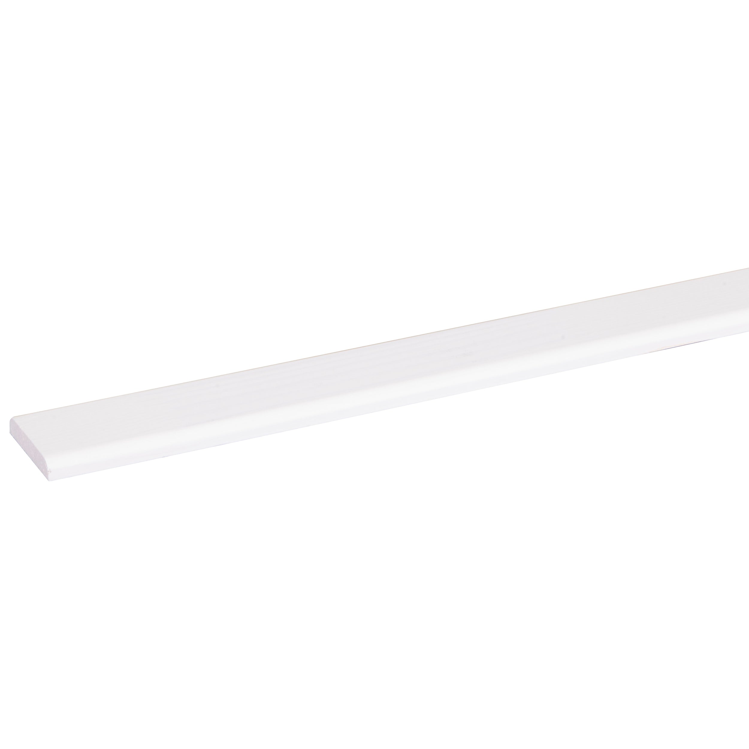 Afdeklijst grenen gegrond wit 8x41mm 270cm
