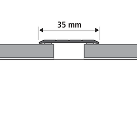 Overgangsprofiel gelijkvloers zilver zelfklevend 35x1900mm