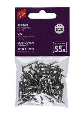 Ellen tochtstripnagels 3x20mm. RVS, 55 stuks