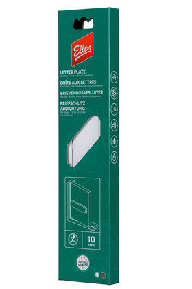 Ellen brievenbusafsluiter Basic. Kunststof, kleur wit, houtnerfmotief