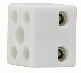 Kopp kroonklem 2,5-4mm 2-polig porselein wit