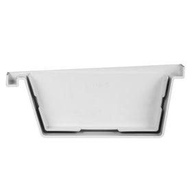 Martens eindstuk voor bakgoot - PVC - Parelgrijs - 125mm - Links