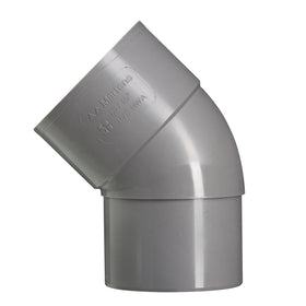 Martens bocht met 1x lijmmof - HWA - PVC - Grijs - Verjongd - Ø80mm - 45°