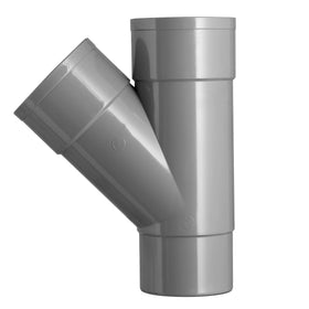 Martens t-stuk met 2x lijmmof en 1x verjongd - HWA - PVC - Grijs - Ø70mm - 45°
