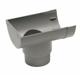 Martens einduitloop voor mastgoot 100mm - PVC - Grijs - Ø70/80mm