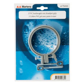 Martens buisbeugel met M6-pen - PVC - Grijs - Ø75mm - 2 stuks
