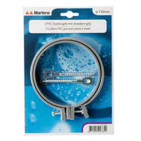 Martens buisbeugel met M8-pen - PVC - Grijs - Ø110mm - 2 stuks
