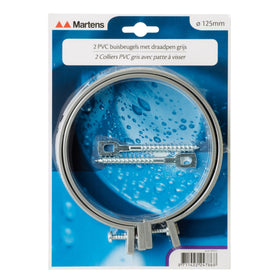 Martens buisbeugel met M8-pen pvc grijs 125mm 2 stuks