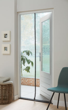 CanDo Hordeur Standaard - Magneethor - Wit profiel - Zwart gaas - 95x235cm