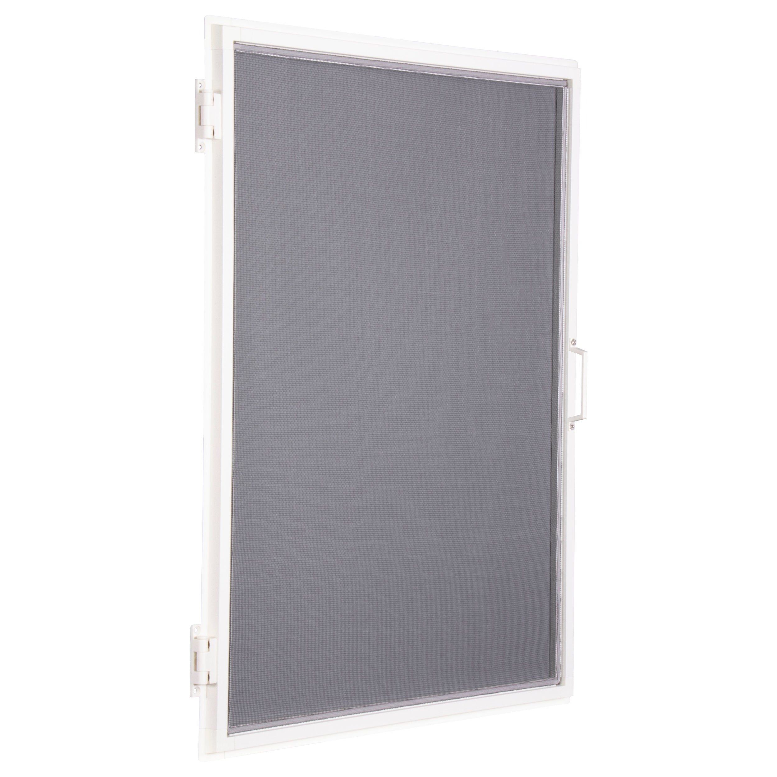 Cando Raamhor standaard - Vast met magneetsluiting - Wit profiel - Grijs gaas - 105x125cm