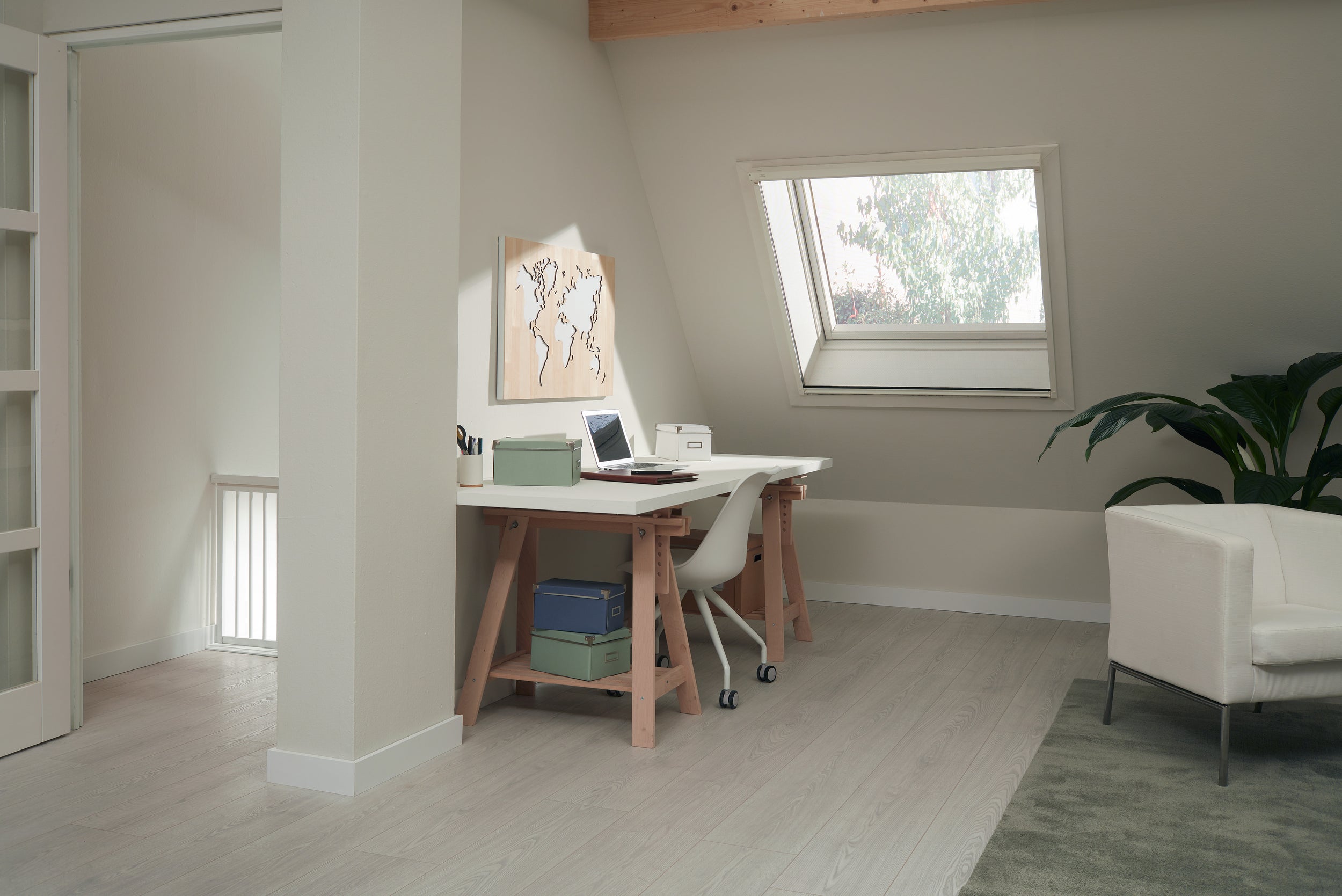 CanDo Raamhor Comfort - Rolhor - Wit profiel - Grijs gaas - 68x155cm