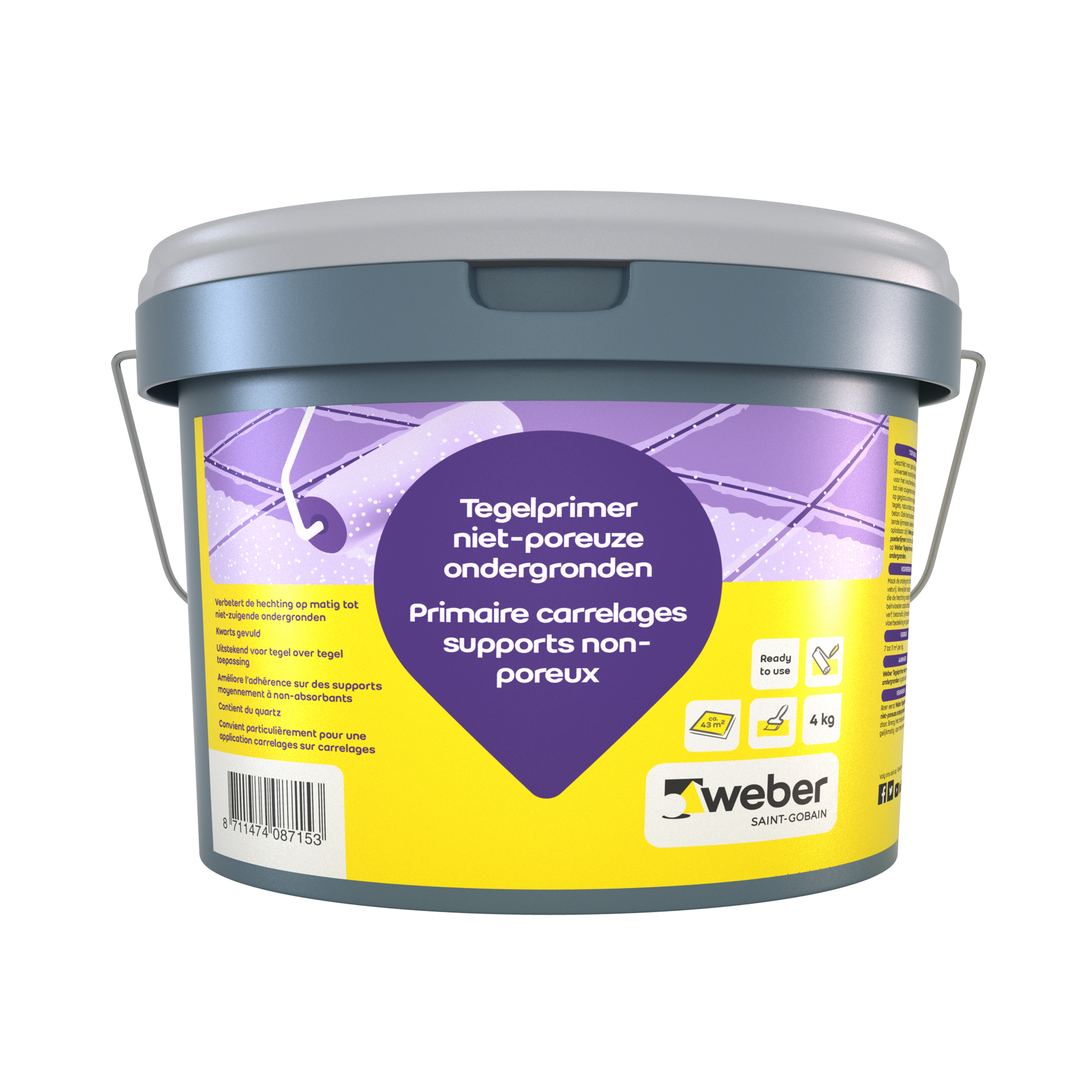 Weber tegelprimer Beamix niet-poreuze ondergronden 4kg